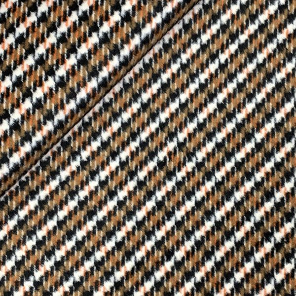 Mantelflausch - Hahnentritt - orange/schwarz