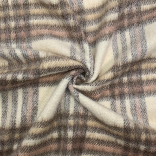 RESTSTÜCK 1,50m !!! - Mantelflausch - Karo Kinsale - beige