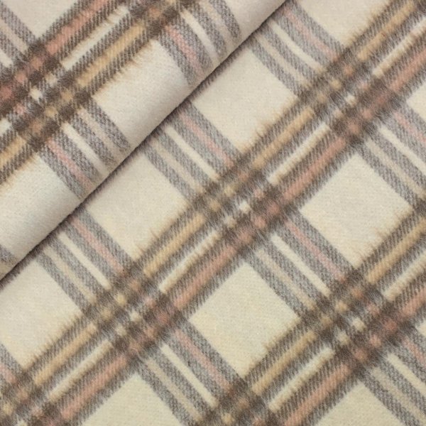 RESTSTÜCK 1,50m !!! - Mantelflausch - Karo Kinsale - beige