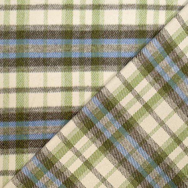 RESTSTÜCK 1,30m !!! - Mantelflausch - Karo Leicester - olive