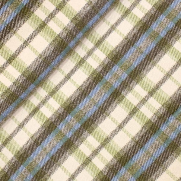 RESTSTÜCK 1,30m !!! - Mantelflausch - Karo Leicester - olive