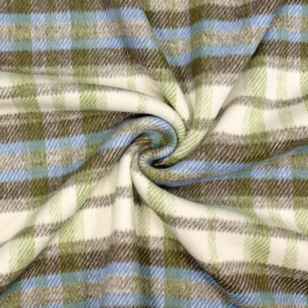 RESTSTÜCK 1,30m !!! - Mantelflausch - Karo Leicester - olive
