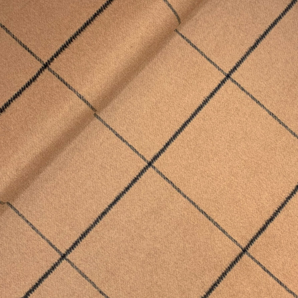 RESTSTÜCK 1,40m !!! - Mantelflausch - Karo Norwich - beige