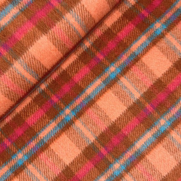 RESTSTÜCK 1,90m !!! - Mantelflausch - Multicolor - orange/pink/türkis