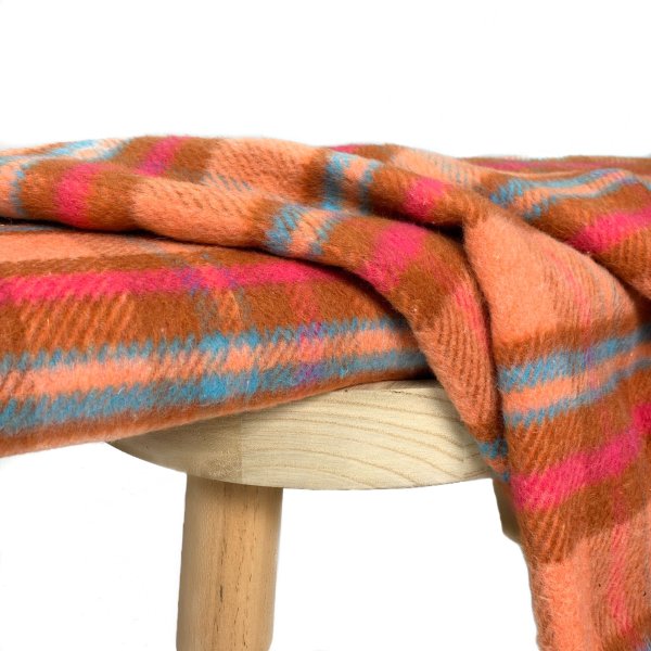 RESTSTÜCK 1,90m !!! - Mantelflausch - Multicolor - orange/pink/türkis