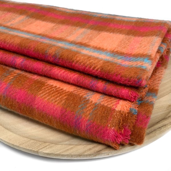 RESTSTÜCK 1,90m !!! - Mantelflausch - Multicolor - orange/pink/türkis