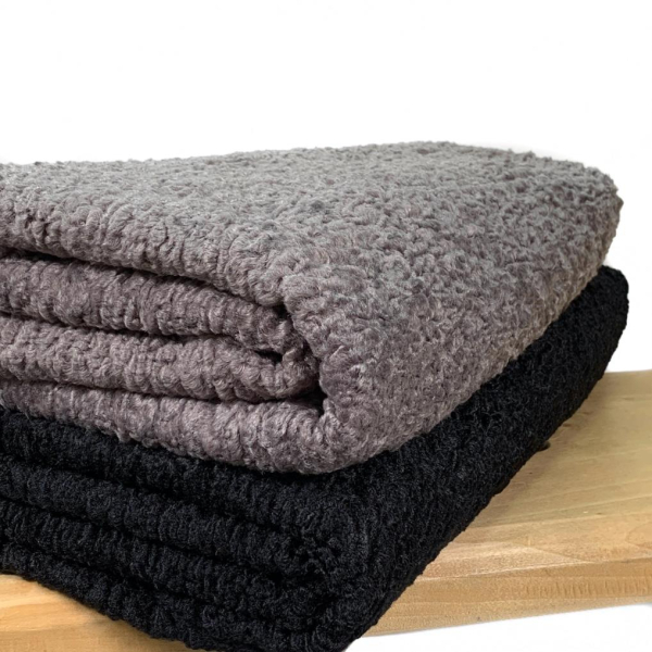 RESTSTÜCK 1,30m !!! - Mantelstoff - Astracan - black