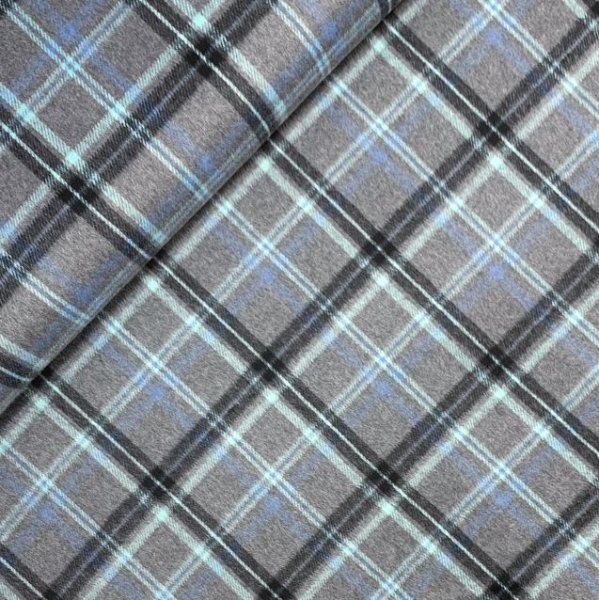 RESTSTÜCK 1,30m !!! - Mantelstoff - Check - grau