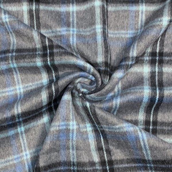 RESTSTÜCK 1,30m !!! - Mantelstoff - Check - grau