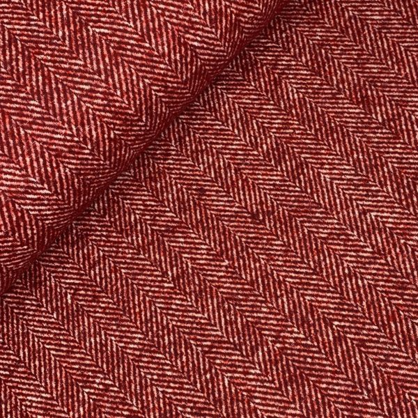 Mantelstoff - Fischgrat Tweed - bordeaux