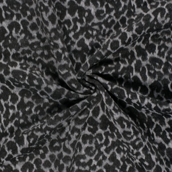 Mantelstoff - Leona Leo - grey/black