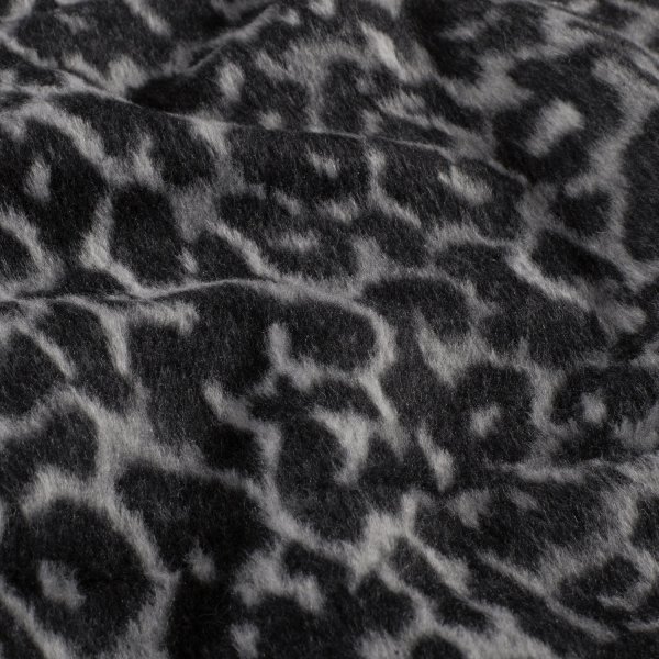 Mantelstoff - Leona Leo - grey/black