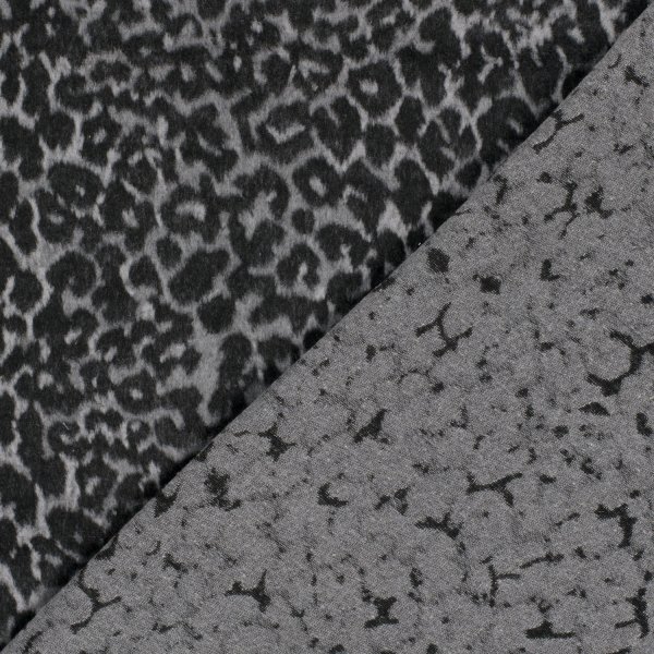 Mantelstoff - Leona Leo - grey/black