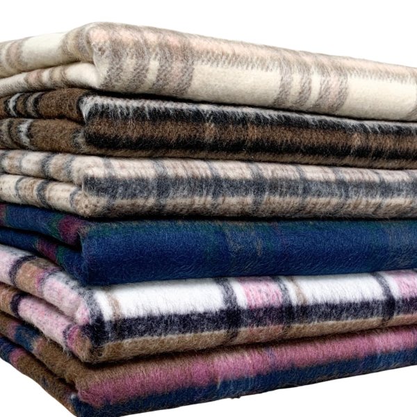 RESTSTÜCK 1,50m !!! - Mantelflausch - Karo Kinsale - beige