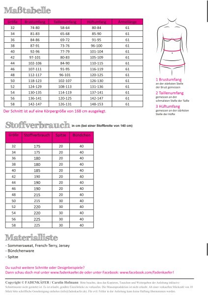 Papierschnittmuster - Kleid Amelie - Damen - Fadenkäfer