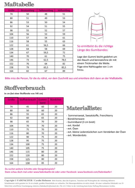 Papierschnittmuster - Jogginghose Chris - Kinder - Fadenkäfer