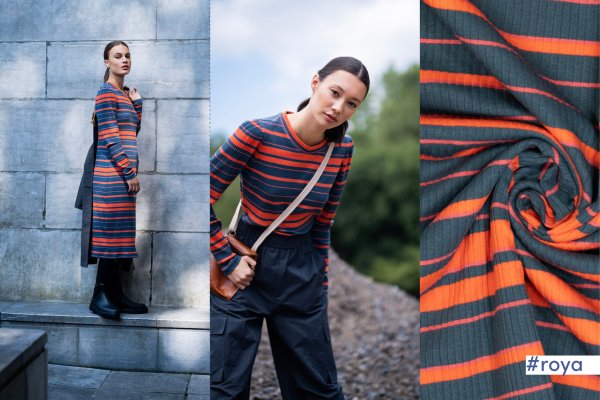 Rib Jersey - dark green/orange - Fibremood