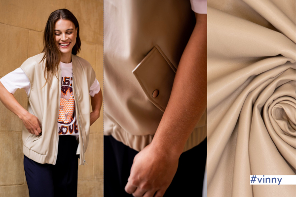 RESTSTÜCK 1,30m !!! - Kunstleder - beige - Fibremood