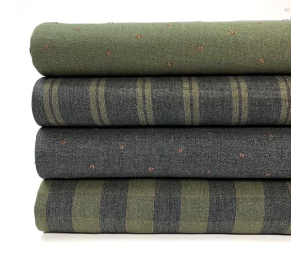 RESTSTÜCK 1,30cm !!! - Viskose - Metallic Check - small - khaki grey gold