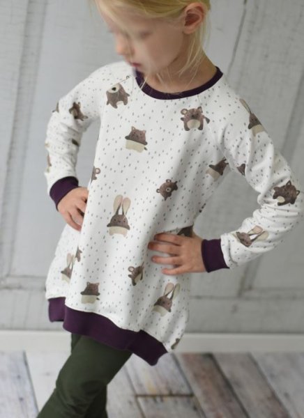 RESTSTÜCK 1,3m !!! - French Terry - Mini Forest - Tierfreunde - naturweiß/braun - Swafing