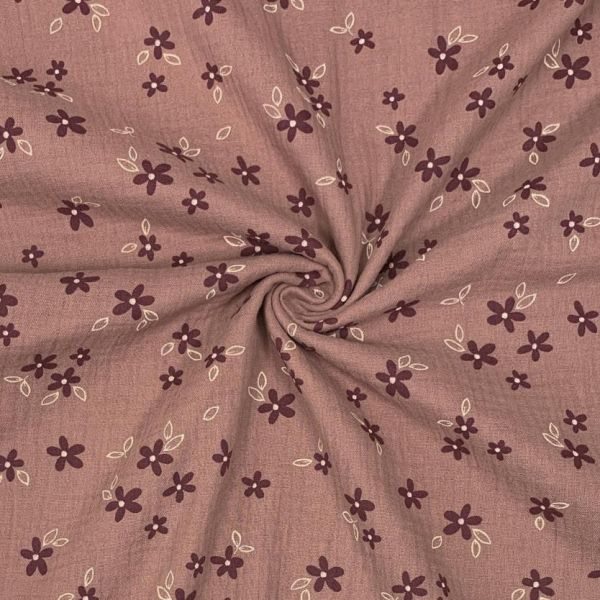 RESTSTÜCK 1,10m !!! - Musselin - Amelie Flowers - mauve