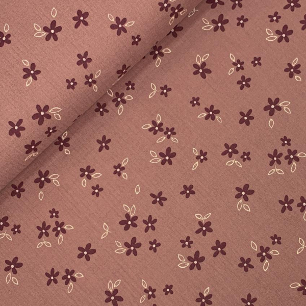 RESTSTÜCK 1,10m !!! - Musselin - Amelie Flowers - mauve