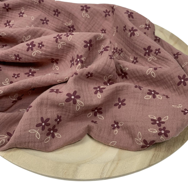 RESTSTÜCK 1,10m !!! - Musselin - Amelie Flowers - mauve