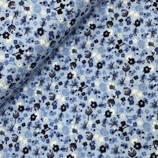 Musselin - Blumenzauber groß - hellblau