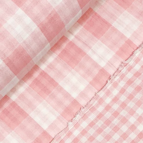 Musselin - Checks - Double Sided - old rose