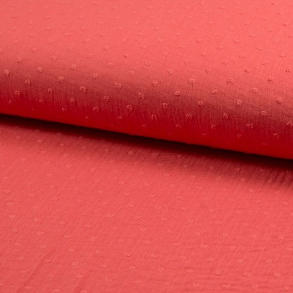 Musselin - Dobby - coral