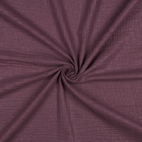 Musselin - Glitter - dark mauve
