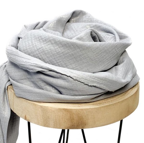 Musselin - Glitter - grey