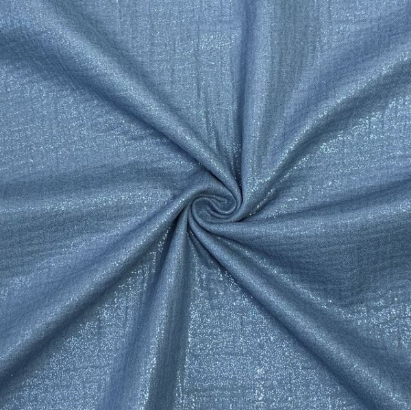 RESTSTÜCK 60cm !!! - Musselin - Glitter - indigo