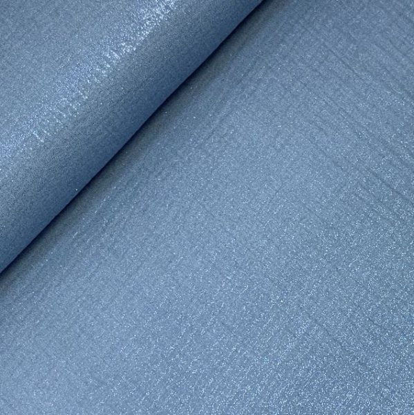 RESTSTÜCK 60cm !!! - Musselin - Glitter - indigo