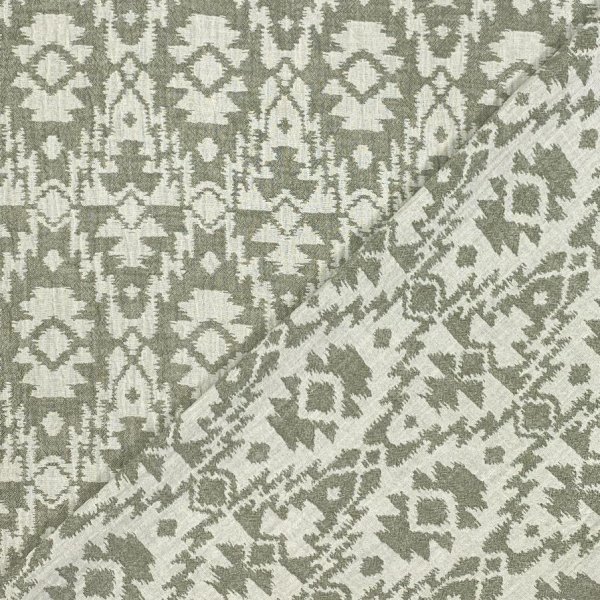RESTSTÜCK 1,00m !!! - Musselin Jacquard - Aztec - khaki/ecru