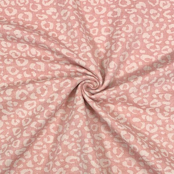 RESTSTÜCK 0,90m !!! - Doubleface Musselin - Leo - Semere - rosa/ecru