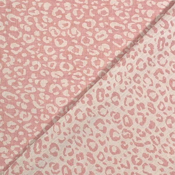 RESTSTÜCK 1,10m !!! - Doubleface Musselin - Leo - Semere - rosa/ecru