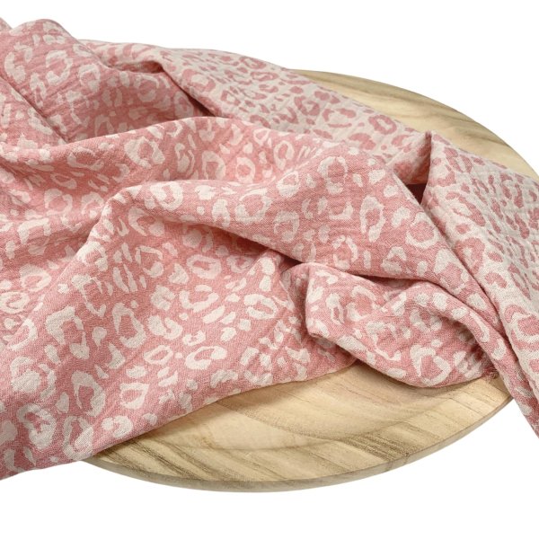 RESTSTÜCK 1,10m !!! - Doubleface Musselin - Leo - Semere - rosa/ecru