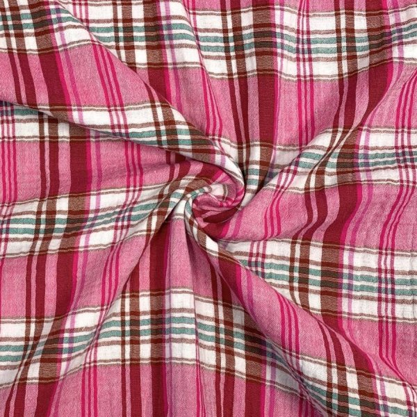 Musselin - Kylie Checks - pink
