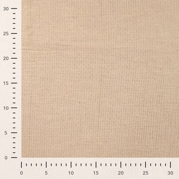 Musselin Leinen - Stripes - sand/gold Lurex
