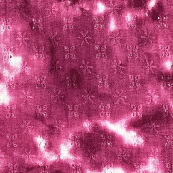 RESTSTÜCK 1,90m !!! - Musselin - Lochstickerei - Batik - fuchsia