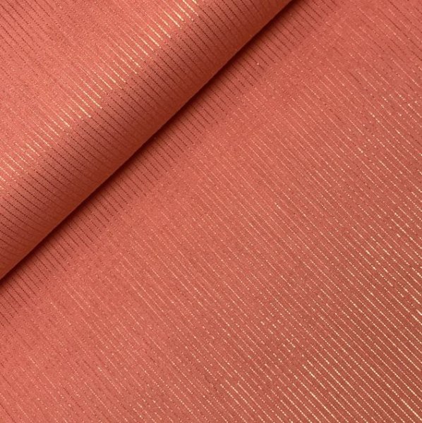 Musselin - Lurex Streifen - peach