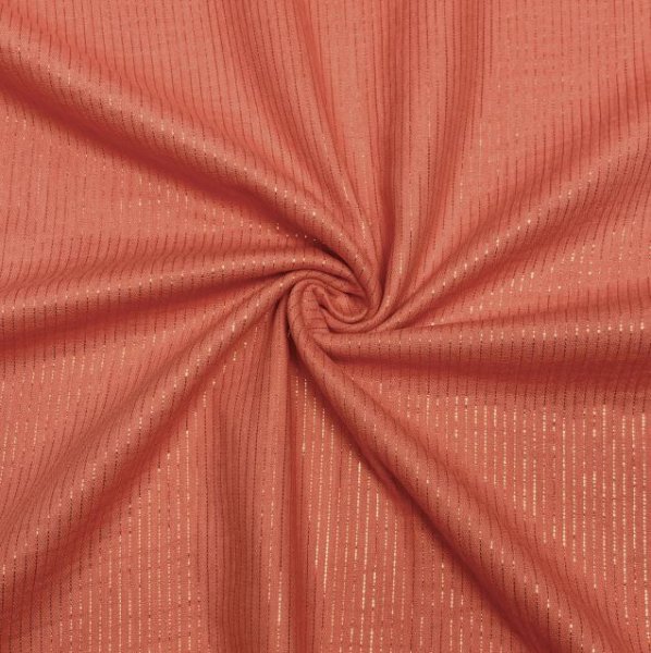 Musselin - Lurex Streifen - peach