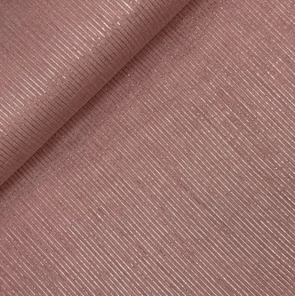 Musselin - Lurex Streifen - old pink
