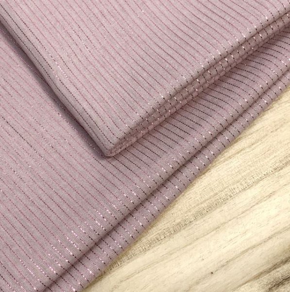 RESTSTÜCK 70cm !!! - Musselin - Lurex Streifen - old rose