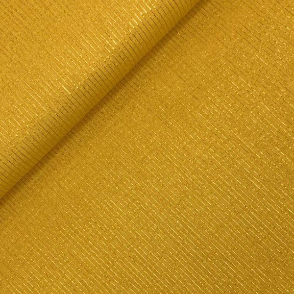 Musselin - Lurex Streifen - ocre