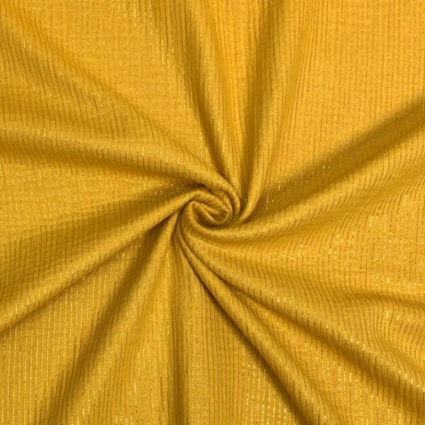 Musselin - Lurex Streifen - ocre