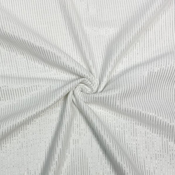 RESTSTÜCK 60cm !!! - Musselin - Lurex Streifen - ecru