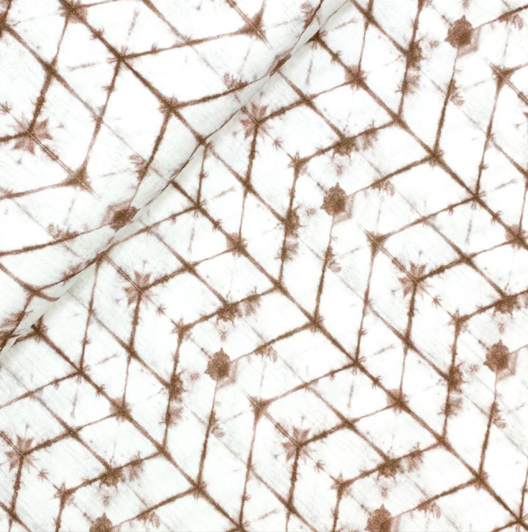 RESTSTÜCK 1,20m !!! - Musselin - Misty Triangles - camel brown