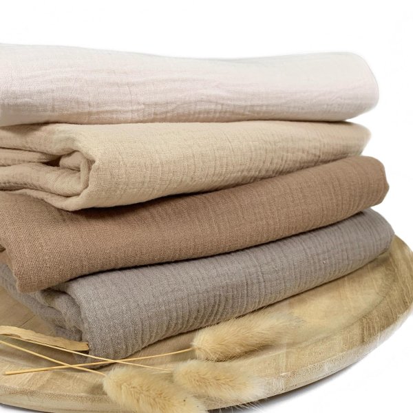 RESTSTÜCK 1,10m !!! - Musselin - Nature uni - hellbraun